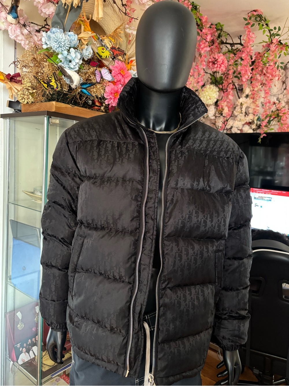 Dior Black Quilted Monogram Puffer Jacket